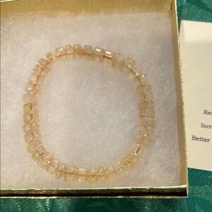 New Genuine citrine stone stretch Bracelet with Subtle Shimmer